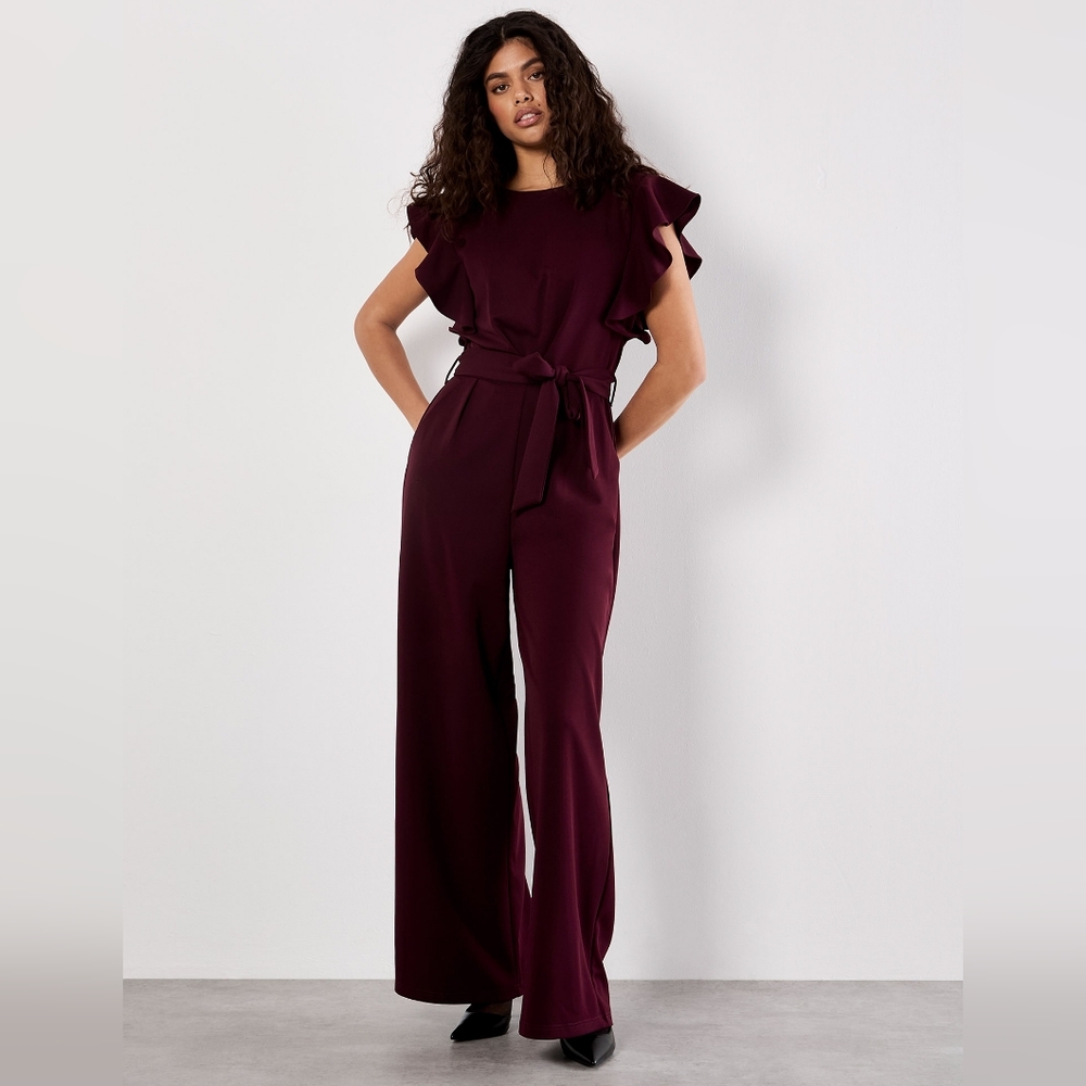 Ruffle Shoulder Jumpsuit